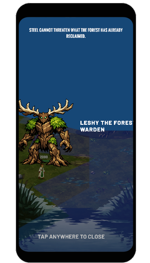 Leshy boss encounter introduction screen